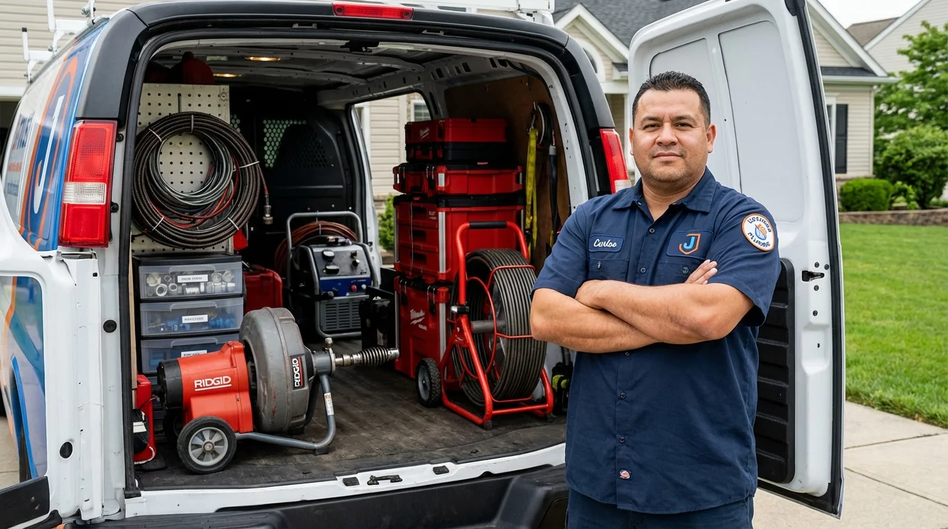 Professional drain cleaning equipment and Johns Plumbing LLC plumber in Lake Charles