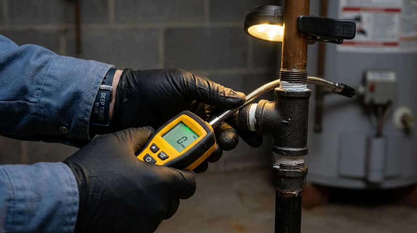 Gas leak detection with electronic sniffer by Johns Plumbing LLC in Lake Charles